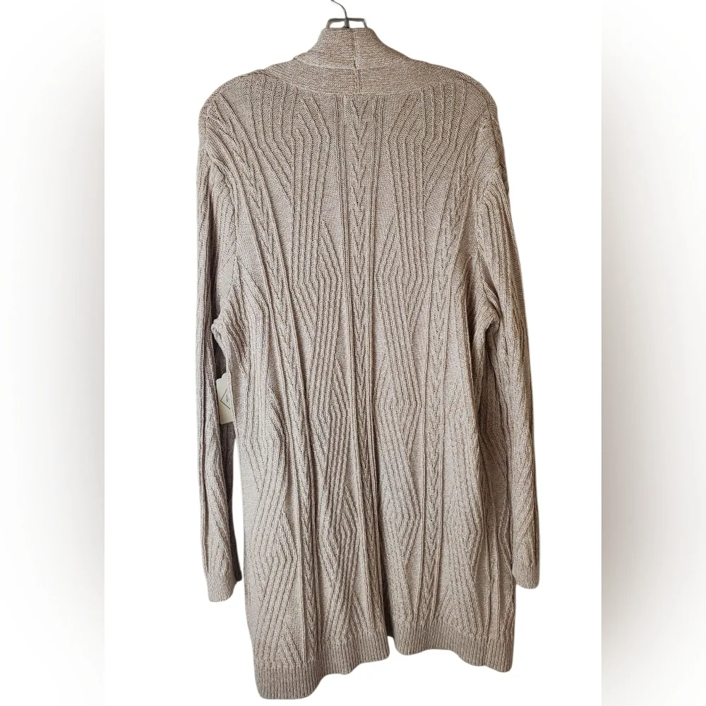St. John's BayWomen's Cadigan Cream Open-Front Size XL